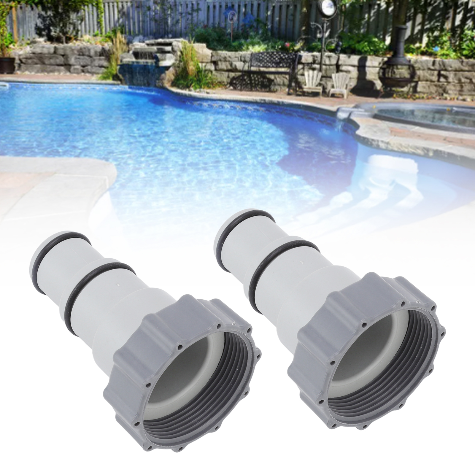 Intex-poolzubehör-set Mit 2 Teilen: Ersatz-schlauchadapterkragen, G2-gewindeanschlusspumpe