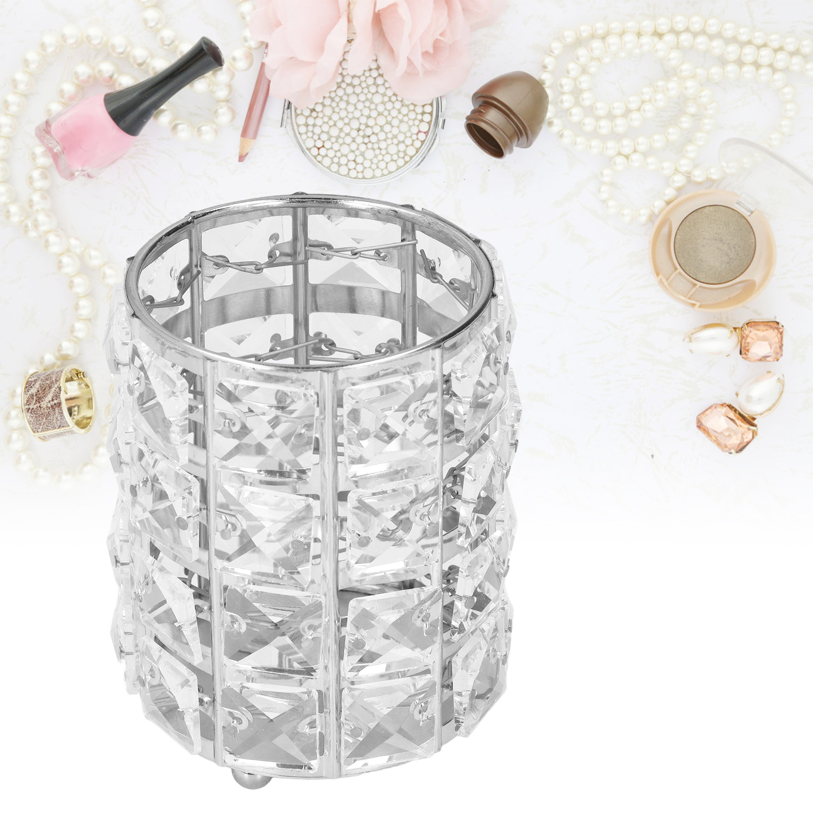 Hochzeitskerzenständer, Kosmetikbox, Handgefertigter Artikel, Unterschriftentisch, Dekorativer Stiftehalter, Silber