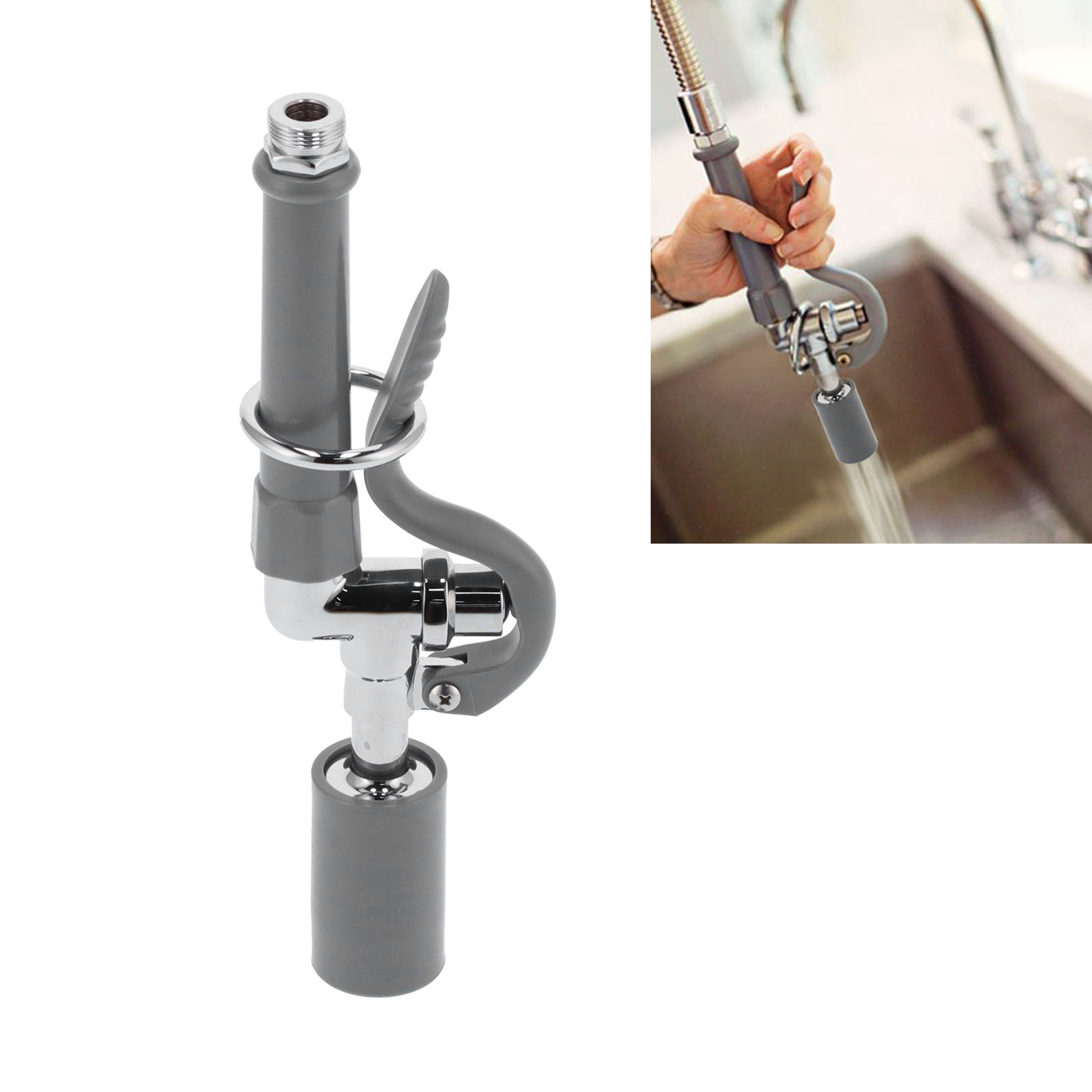 Gewerbliche Wasserhahn-sprühbrause, Hochdruck-sprühbrause-aufsatz, Grau
