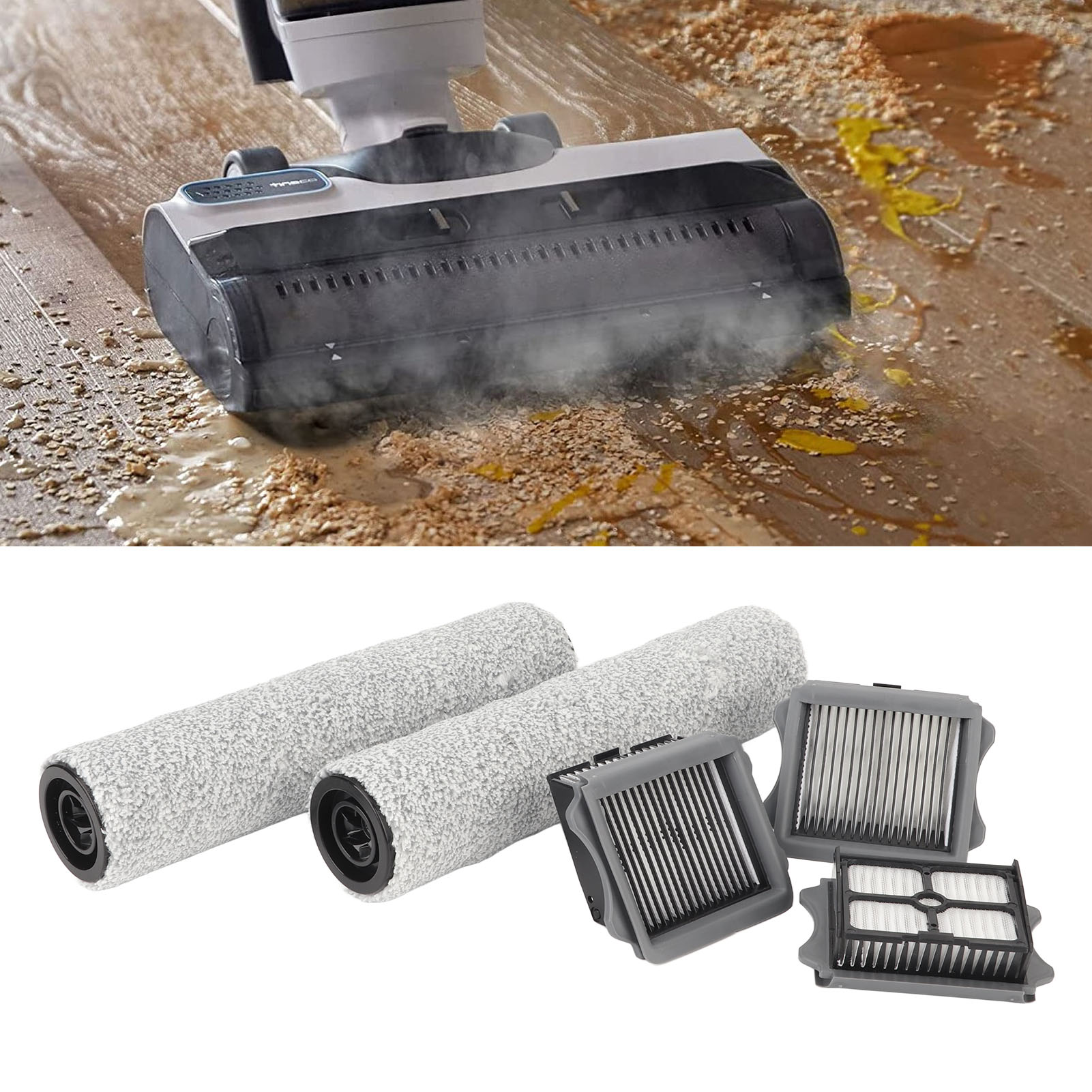Zubehör Für Kabelgebundene Dampfreiniger Von Tineco Steam: Hauptbürste, Rotationsbürste, Holzbürste, Filter, Filterkartusche