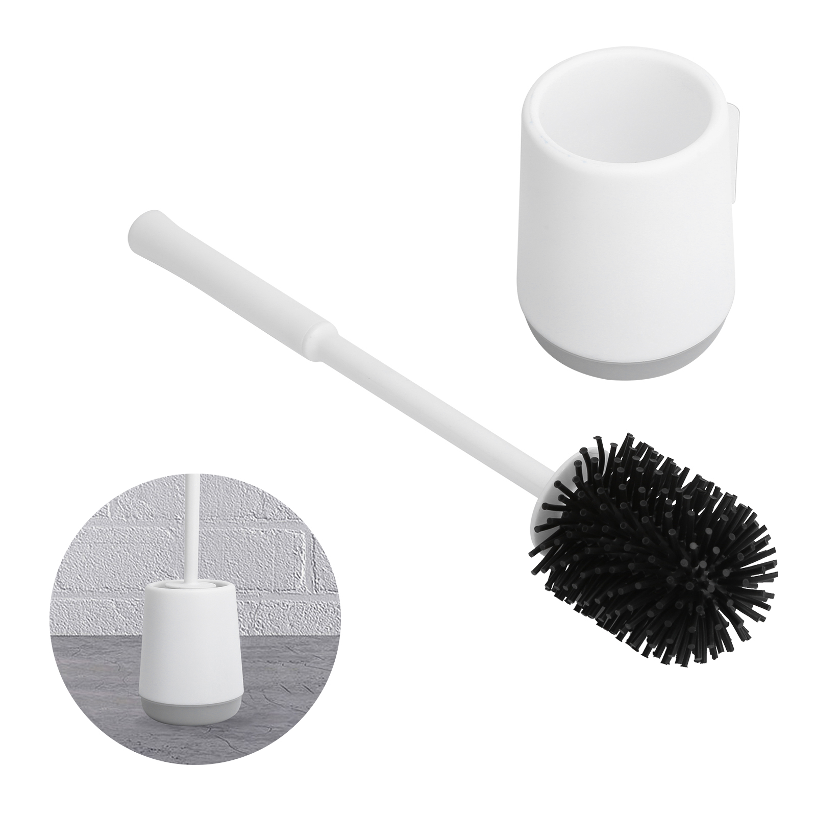 Toilettenbürste Mit Wandhalterung, Weiche Reinigungsbürste Fürs Badezimmer