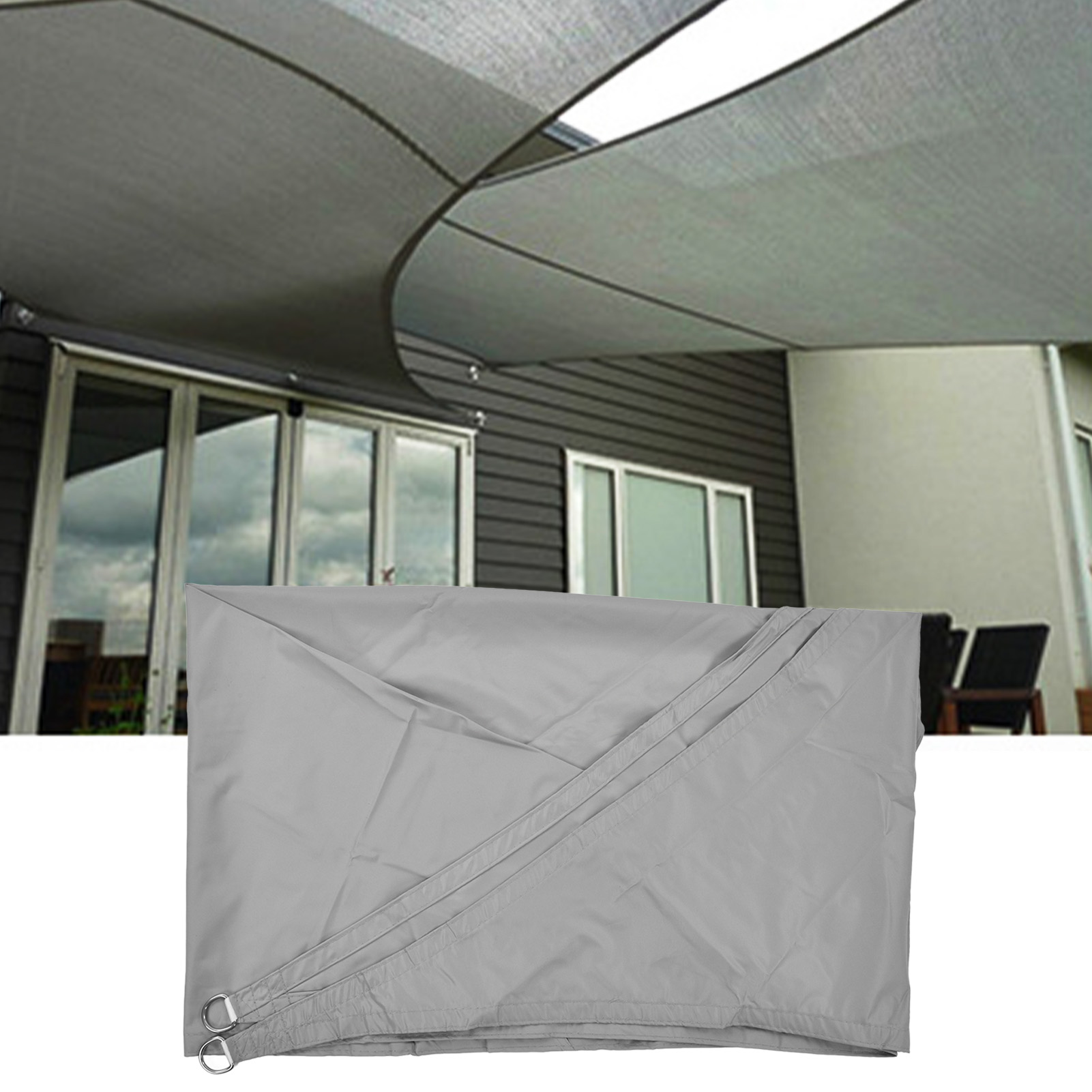 Dreieckiges Sonnensegel Aus Polyester Für Schwimmbad Und Garten, Uv-schutz, 3 X 3 X 3 Meter.
