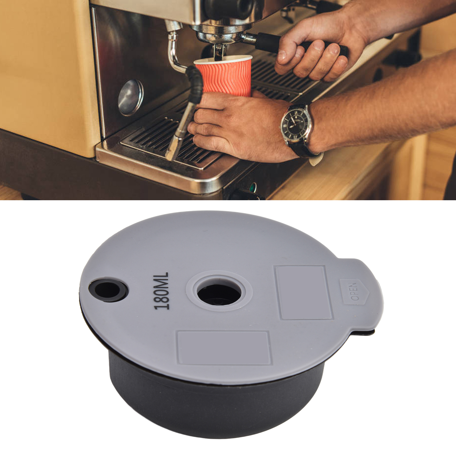 Wiederverwendbarer Kaffeefilter, Kapselbehälter, Kapselset Kompatibel Mit Den Modellen Ctpm1 2, Ctpm07 Und Ctpm05uc, Grau, 180 Ml