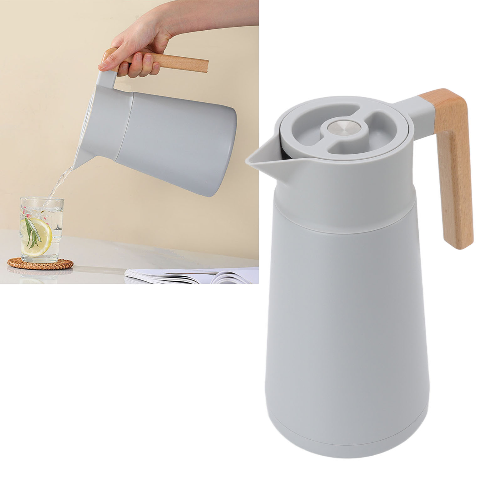Isolierte 2-liter-flasche Aus Edelstahl 304, Grau, Ideal Für Den Heimgebrauch.