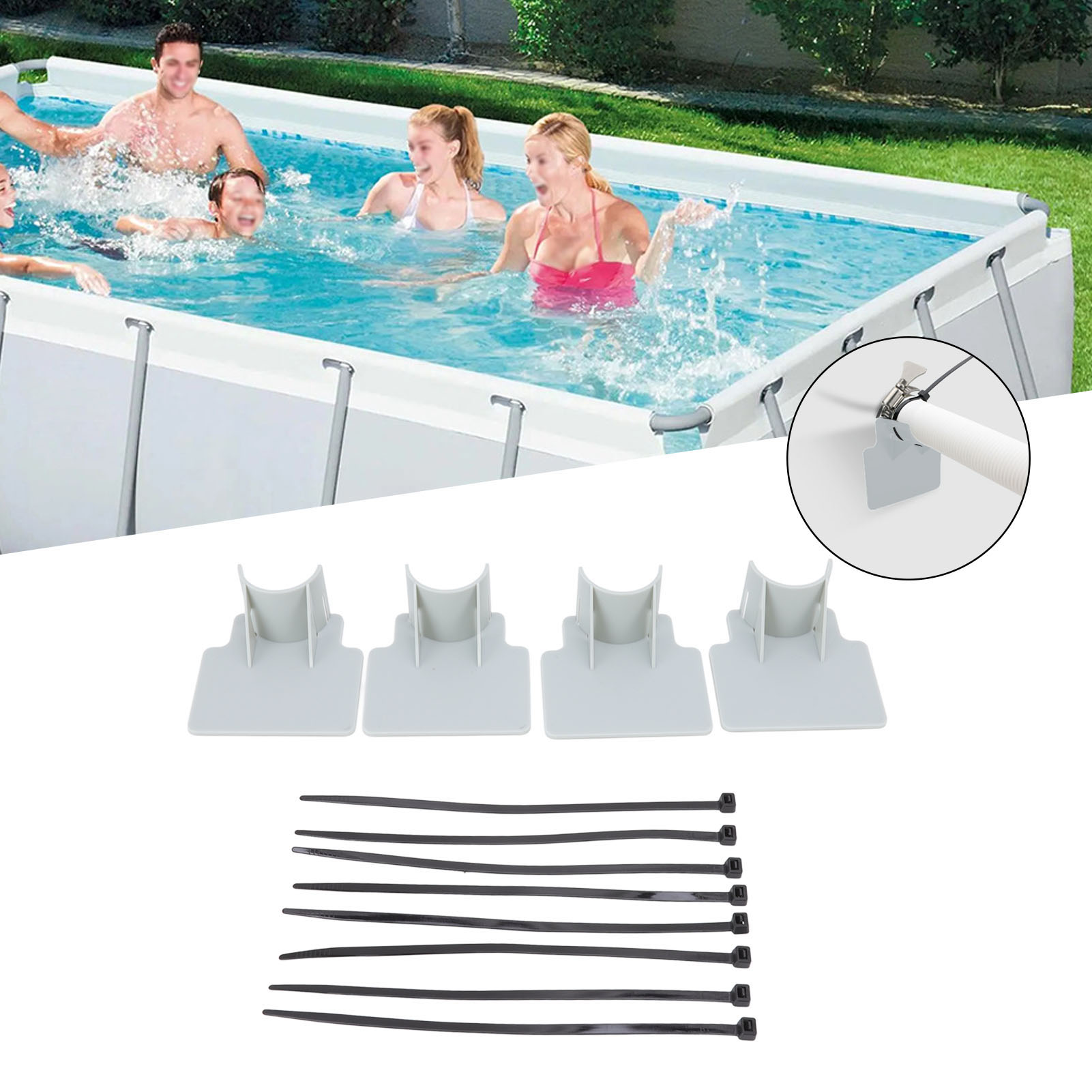 Schwimmbadschlauchhalterung (graues Basismodell)