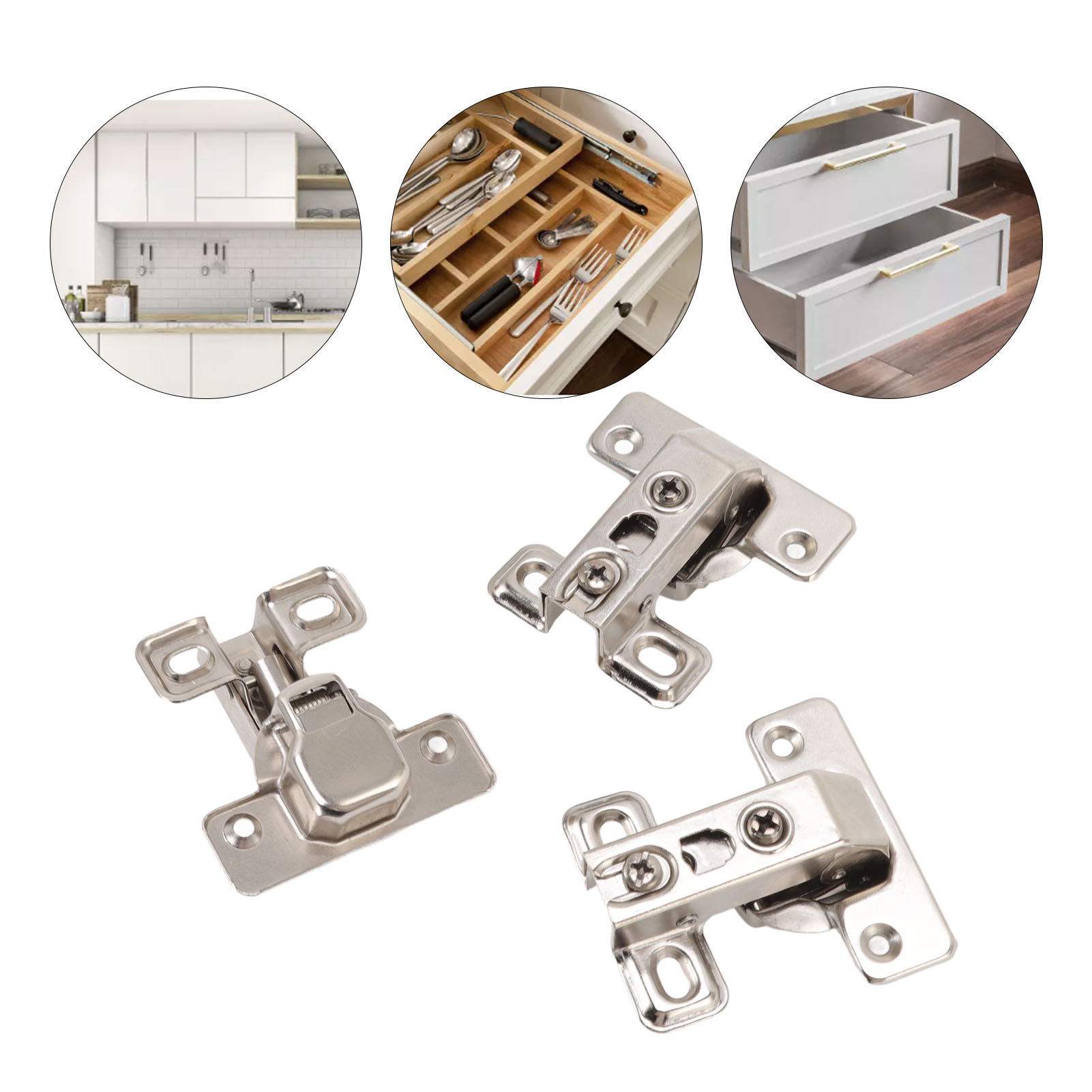 Set Aus 3 Klappbaren Scharnieren Aus Zinklegierung, 180°-winkel, Integrierte Kurze Armscharniere, Für Schranktüren Und Tische.