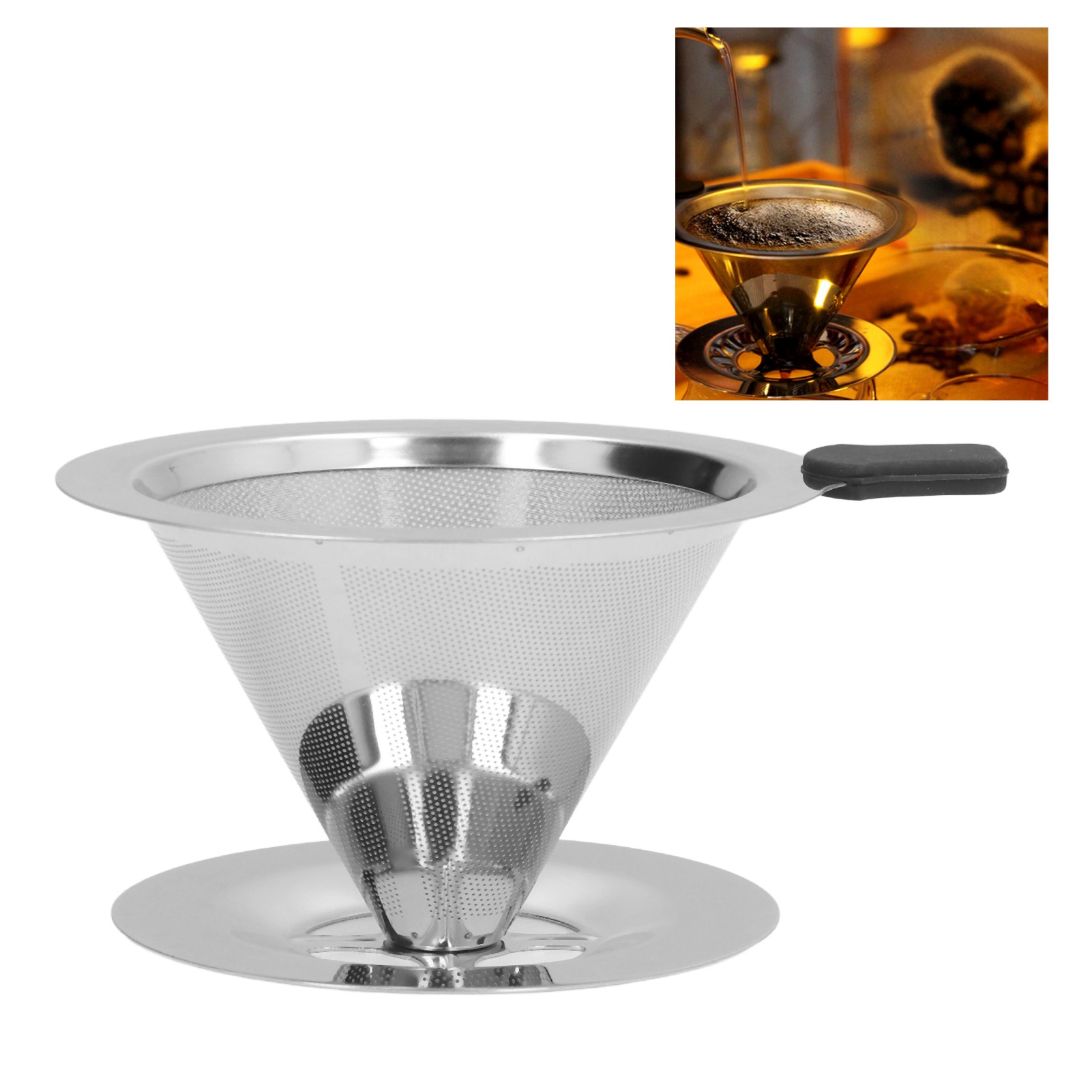 Kaffeefilter Aus Edelstahl Für Manuelle Filterkaffeemaschinen, Papierloser Filter, Kaffeefiltertrichter, 1 Bis 2 Tassen.