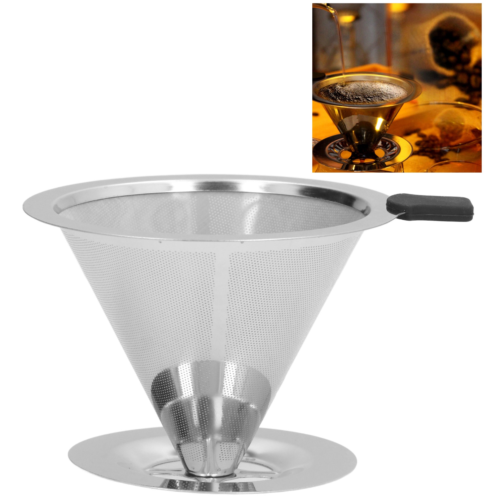 Kaffeefilter Aus Edelstahl Für Manuelle Filterkaffeemaschinen, Papierloser Filter, Kaffeefiltertrichter, 2 Bis 4 Tassen.