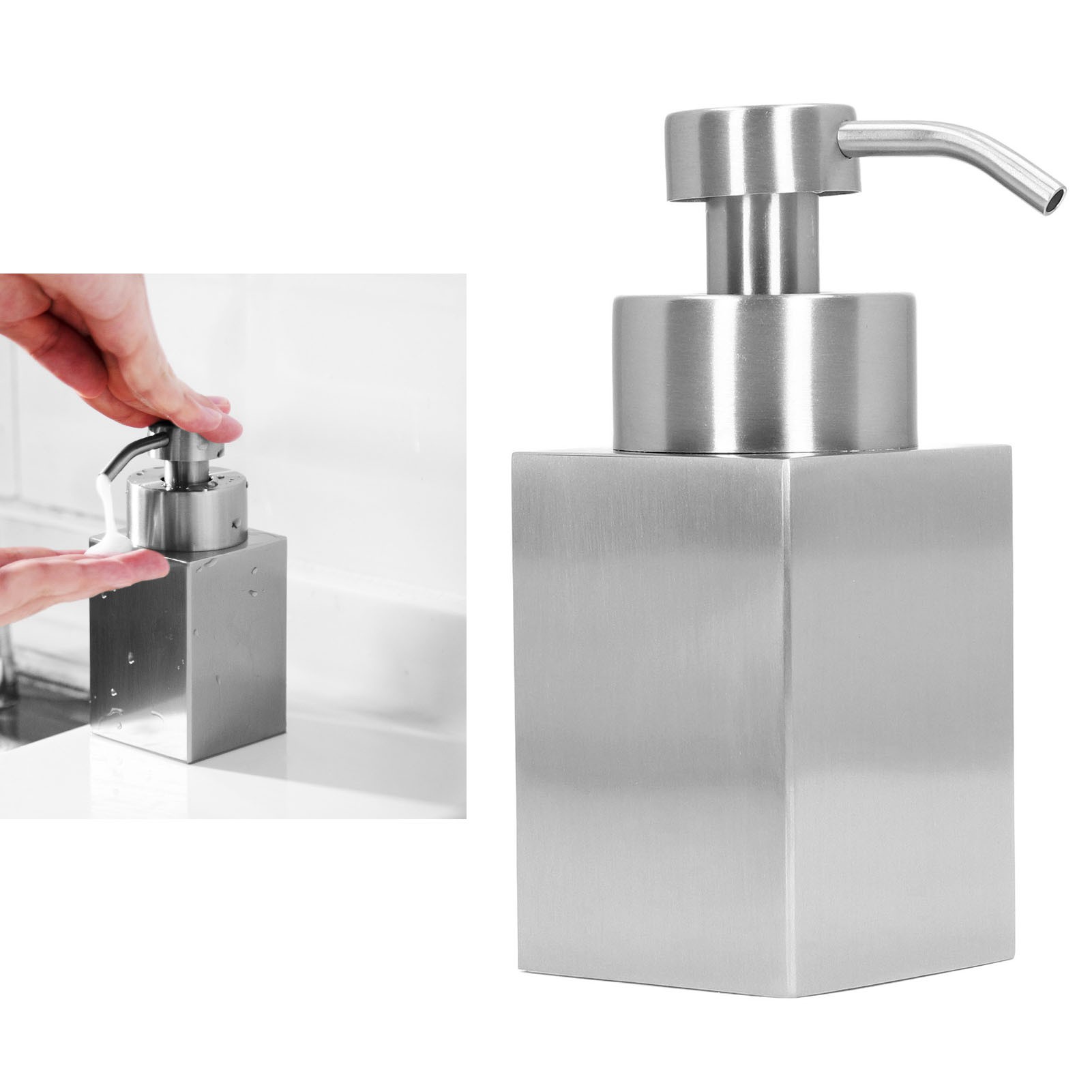 Handdesinfektionsmittelflasche Aus Edelstahl, Pumpspender, Duschgel-schaumspender, Lotion-schaumspender, Seifenschale.