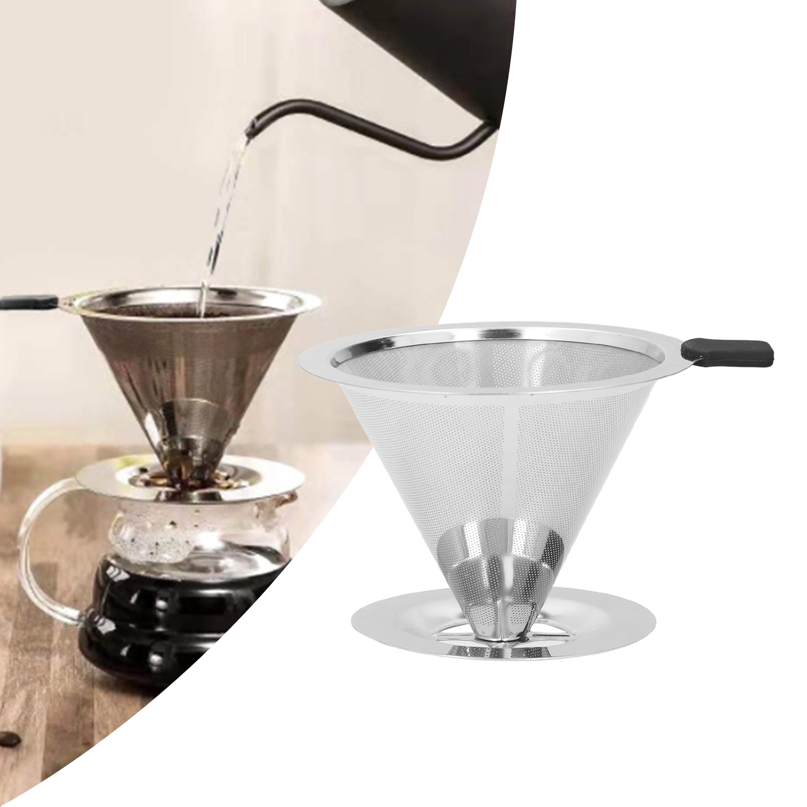 Kaffeefilter Aus Edelstahl Für Manuelle Filterkaffeemaschinen, Papierloser Filter, Kaffeefiltertrichter, Filterbecher, Modell 01