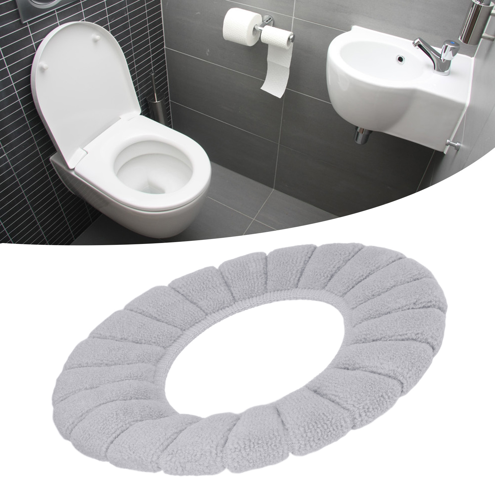 Wc-sitzkissen, Winterheizkissen, Waschbar, Grau