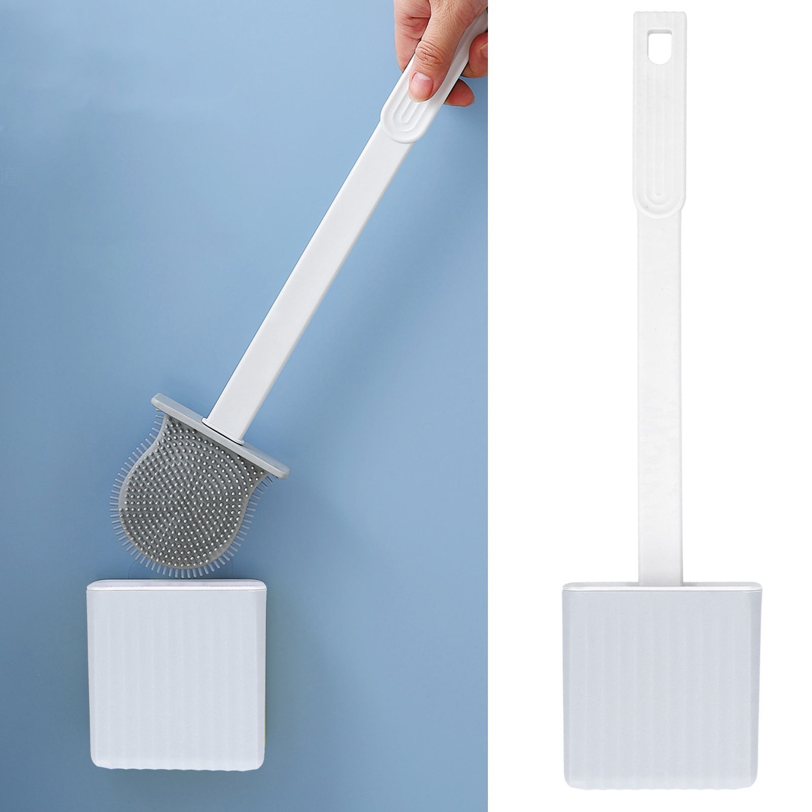 Wandmontierte Toilettenbürste Für Den Heimgebrauch, Grau
