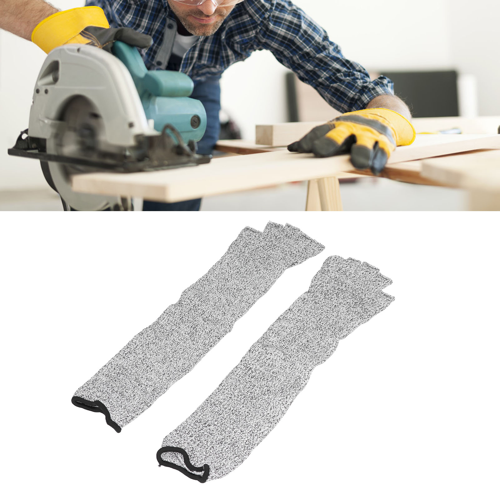 45 Cm Lange, Reißfeste Schutzhülle, Schnittfester Halbfingerschutz Für Arme Zum Kochen, Holzbearbeiten, Gärtnern, Beschneiden Und Schnitzen.