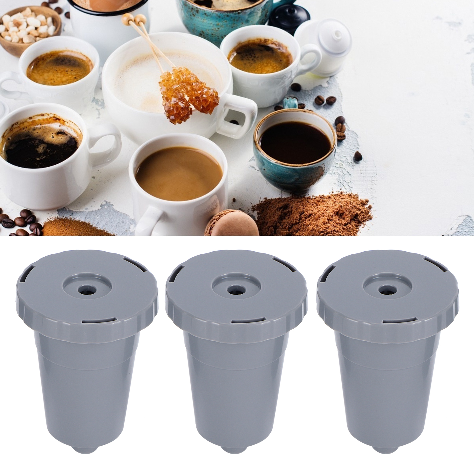Set Aus 3 Wiederbefüllbaren Kaffeekapseln, Wiederverwendbaren Kaffeefiltern, Reinigungsbürste Und Löffel, Kompatibel Mit Keurig-maschinen.