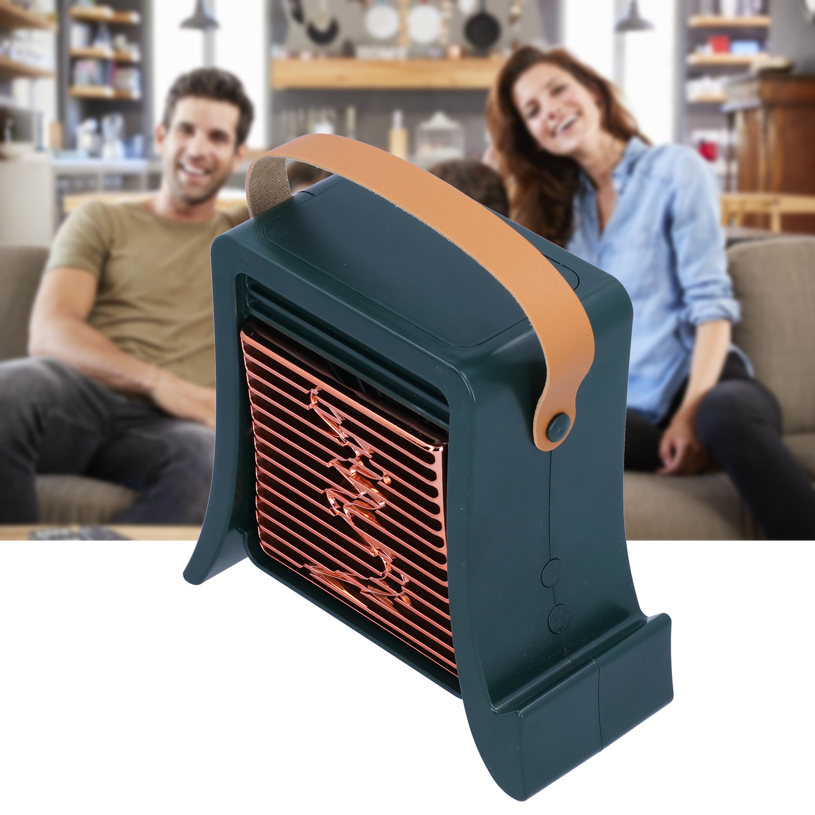 Wiederaufladbarer, Tragbarer Led-luftbefeuchter-ventilator Mit Usb-anschluss, Grün, Für Wohn- Und Esszimmer