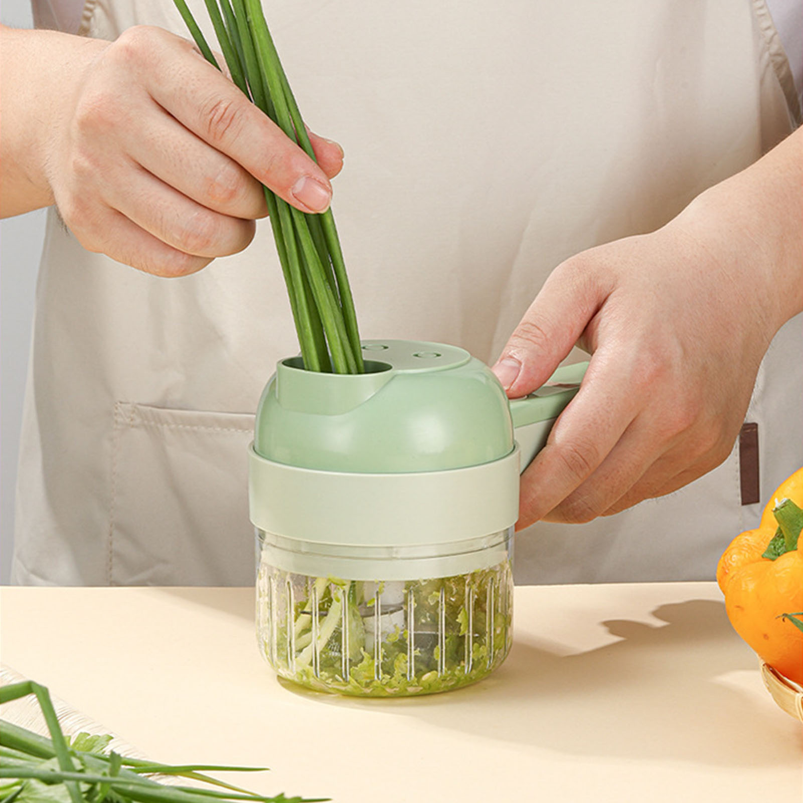 Elektrische Mini-küchenmaschine 4-in-1 Für Gemüse, 200 Ml, Usb-aufladbar, Kabellos Und Tragbar, Ideal Für Knoblauch.