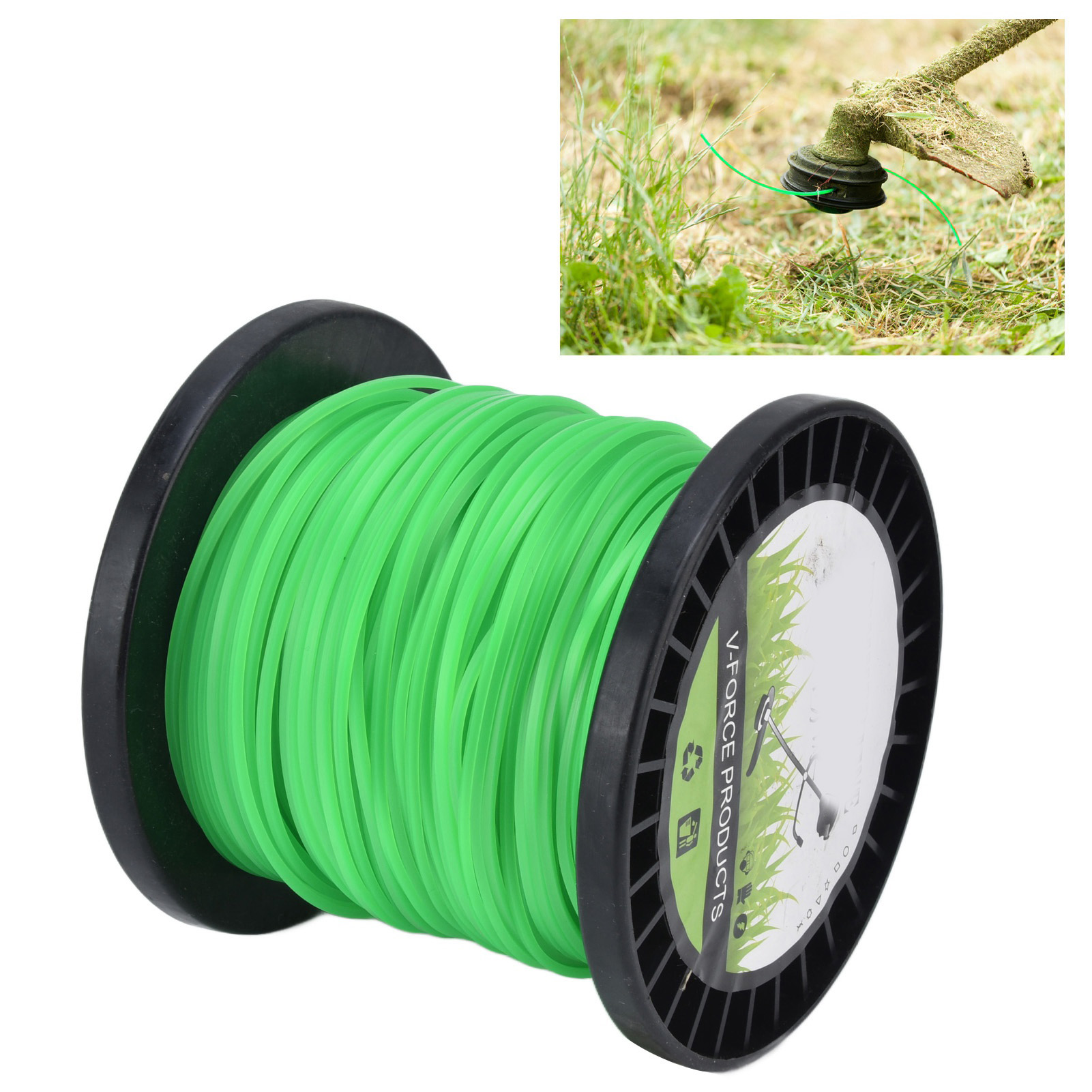 Geeignet Für 2,0 Mm Vierkant-drahtfreischneider Von Marken Wie Husqvarna, Ryobi, Echo, Stihl Und Anderen, 100 Meter, Grün.