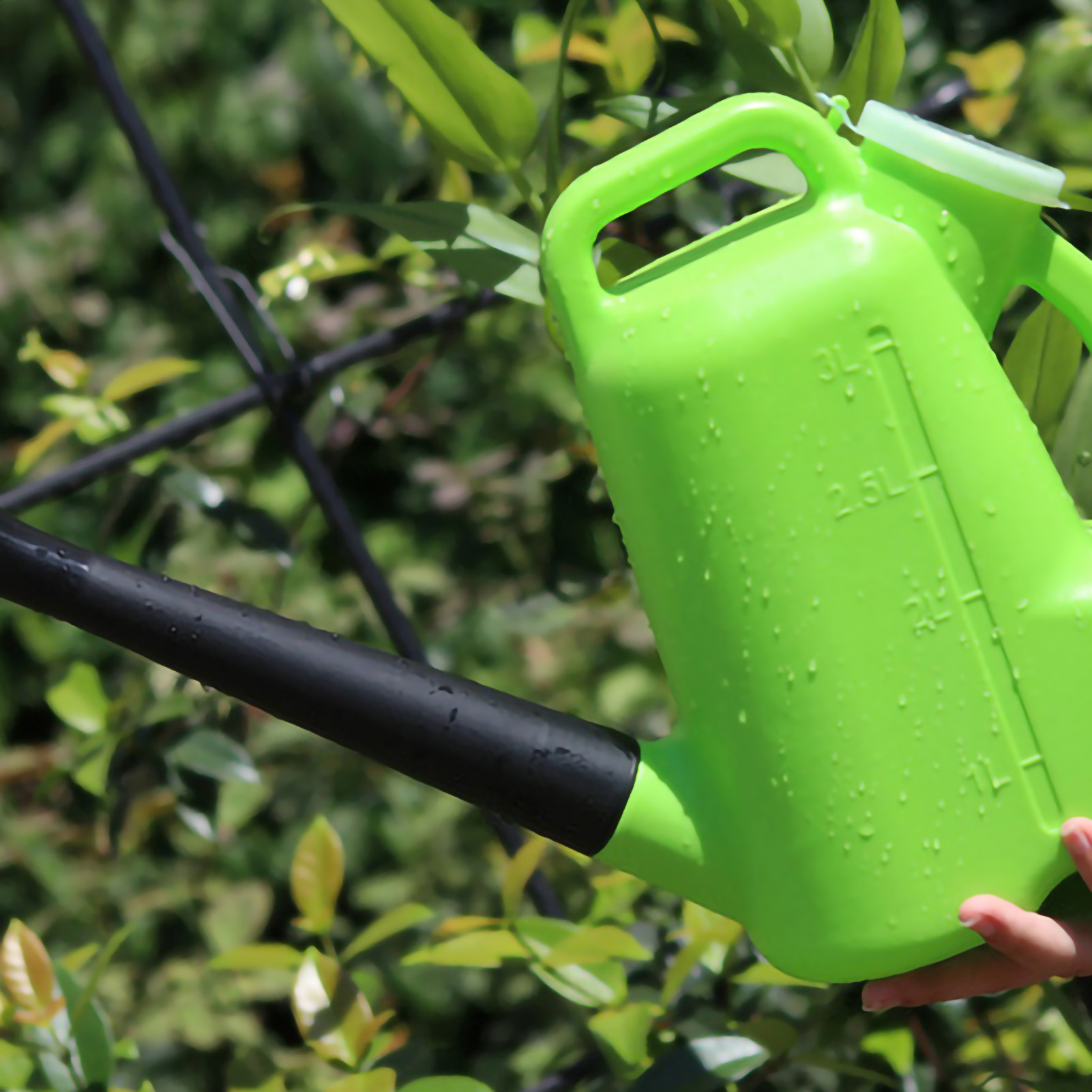 Neue 3-liter-gießkanne Aus Kunststoff Mit Langem Ausguss Und Deckel. Großes Fassungsvermögen, Ideal Zum Gießen Von Pflanzen. Mengenrabatt Verfügbar. Grün, 3 Liter.