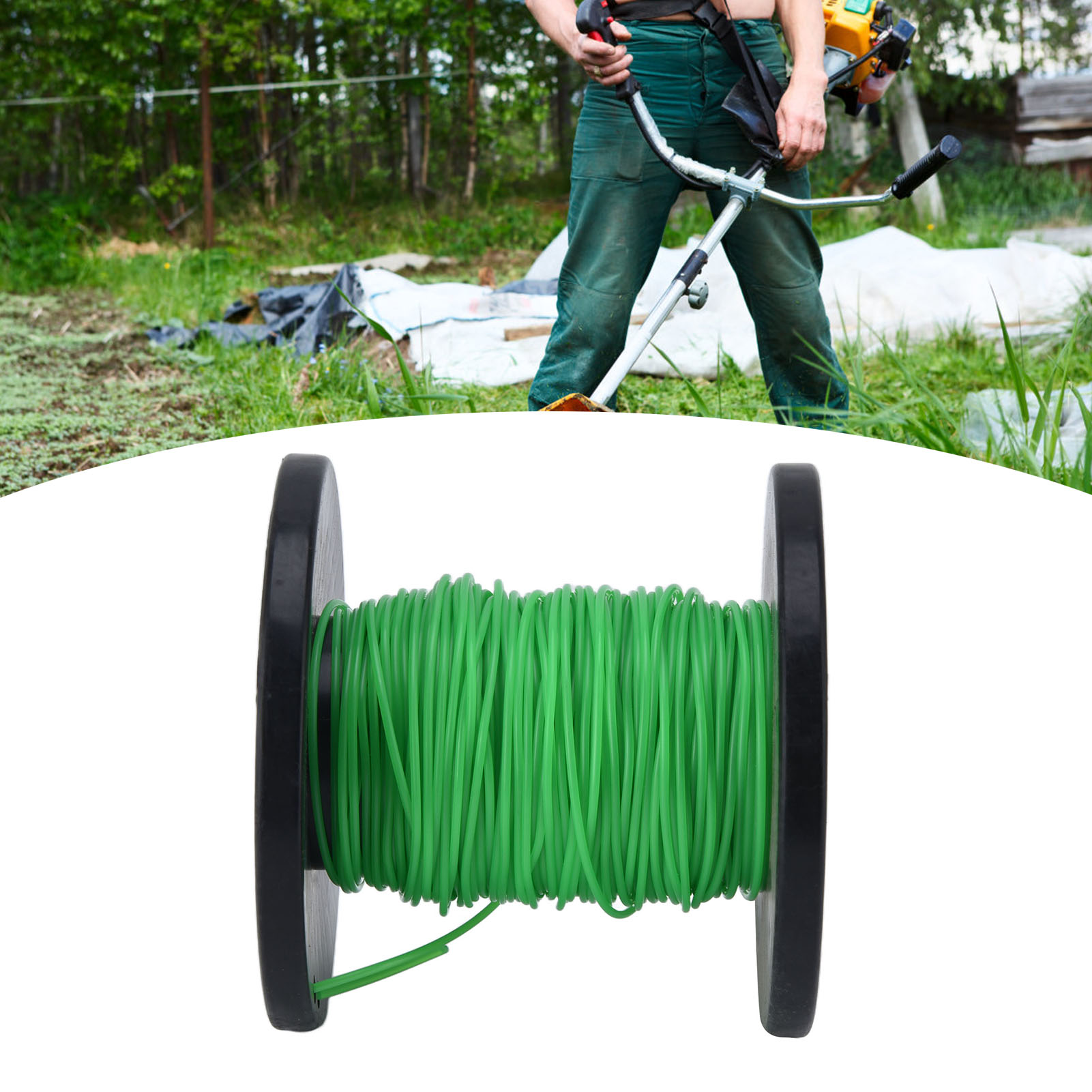 Geeignet Für Husqvarna, Ryobi, Echo, Stihl Und Andere Freischneider Und Rasenmäher Mit 2 Mm Rundfaden. 50 M Grüne Spule.