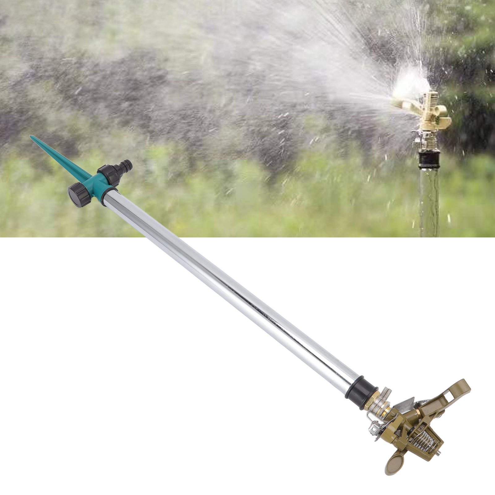 Automatischer Rasensprenger Mit Um 360 Grad Drehbarem Kopf Und Verstellbaren Düsen Zum Bestäuben, Kühlen Und Bewässern Des Gartens.