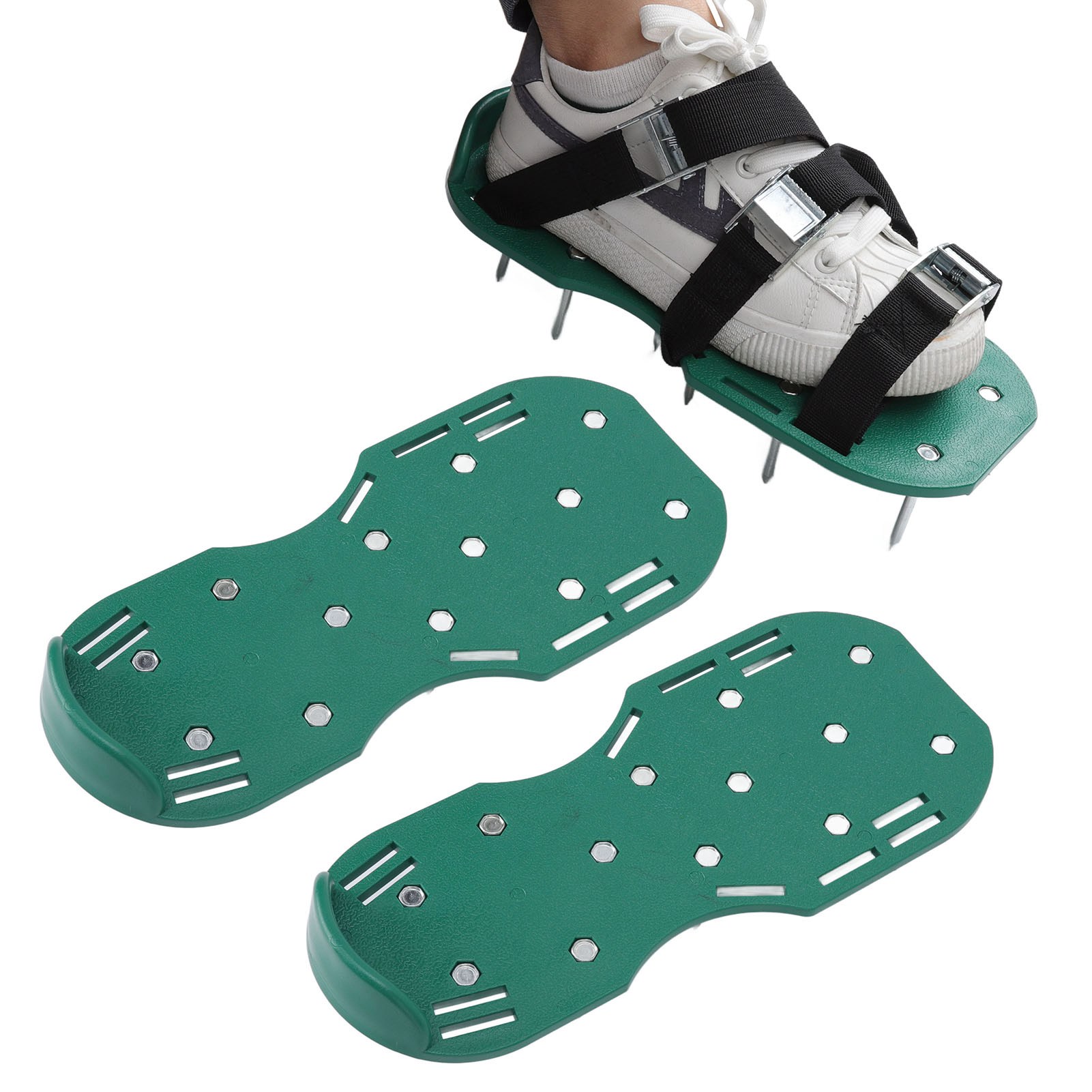 Gartenschuhe Zum Auflockern Von Boden, Rasen Und Wiesen – Garten-set – Schuhe Mit Aufblasbaren Spikes Zum Auflockern Und Belüften Des Bodens – Gartengeräte – Grüne Gartenschuhe