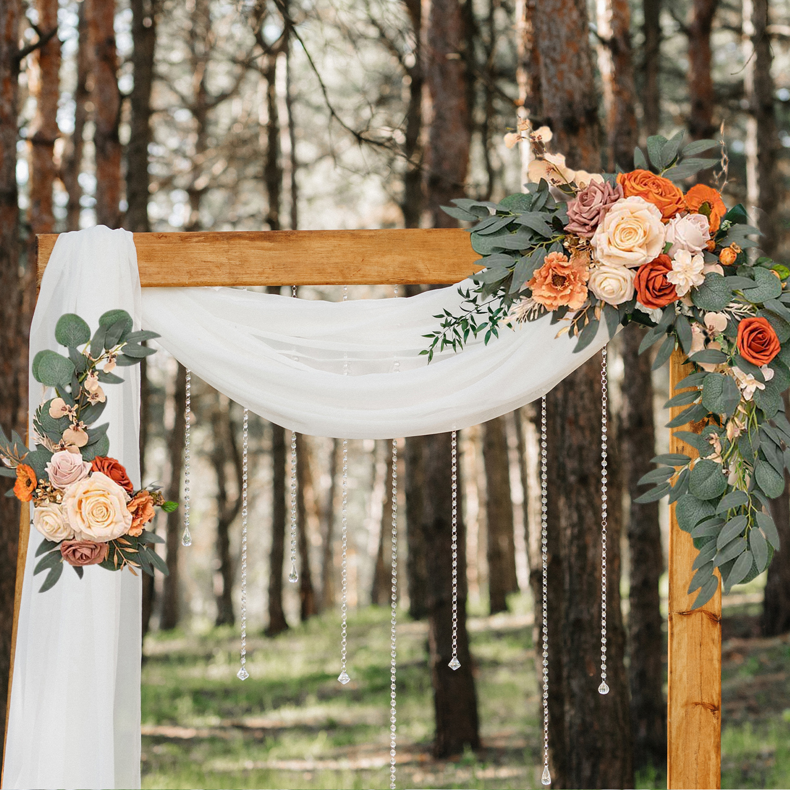 Künstlicher Hochzeitsbogen, Dreieckiges Blumenarrangement, Bühnenhintergrund Für Hochzeiten, Aus Seidenstoff Und Kunststoff, A1