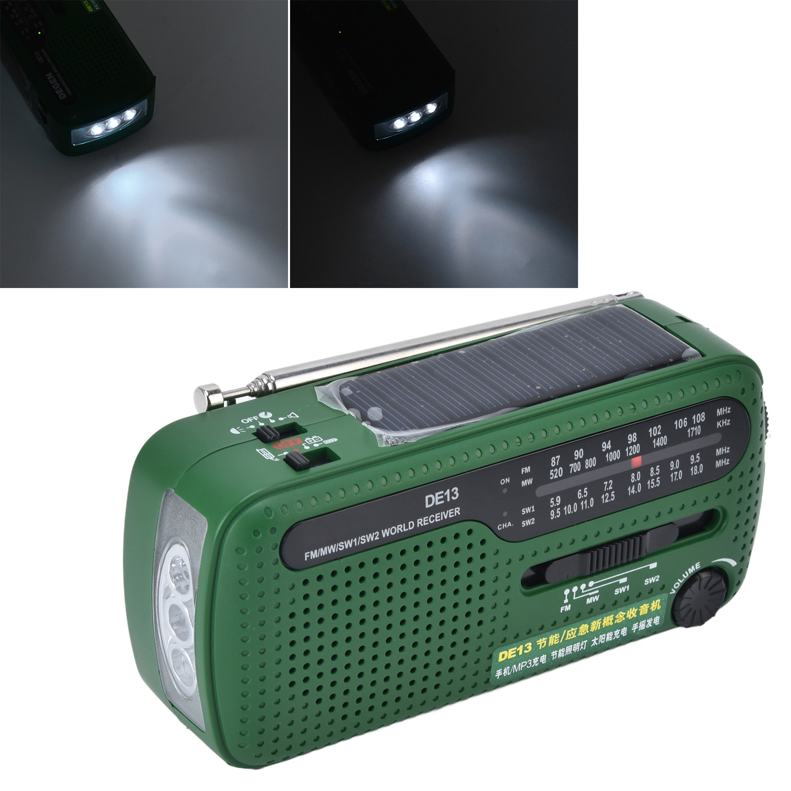 Ukw-, Mw- Und Kurzwellenradio Auf Allen Frequenzbändern, Wiederaufladbares Tragbares Radio Mit Wecker Und Led-anzeige