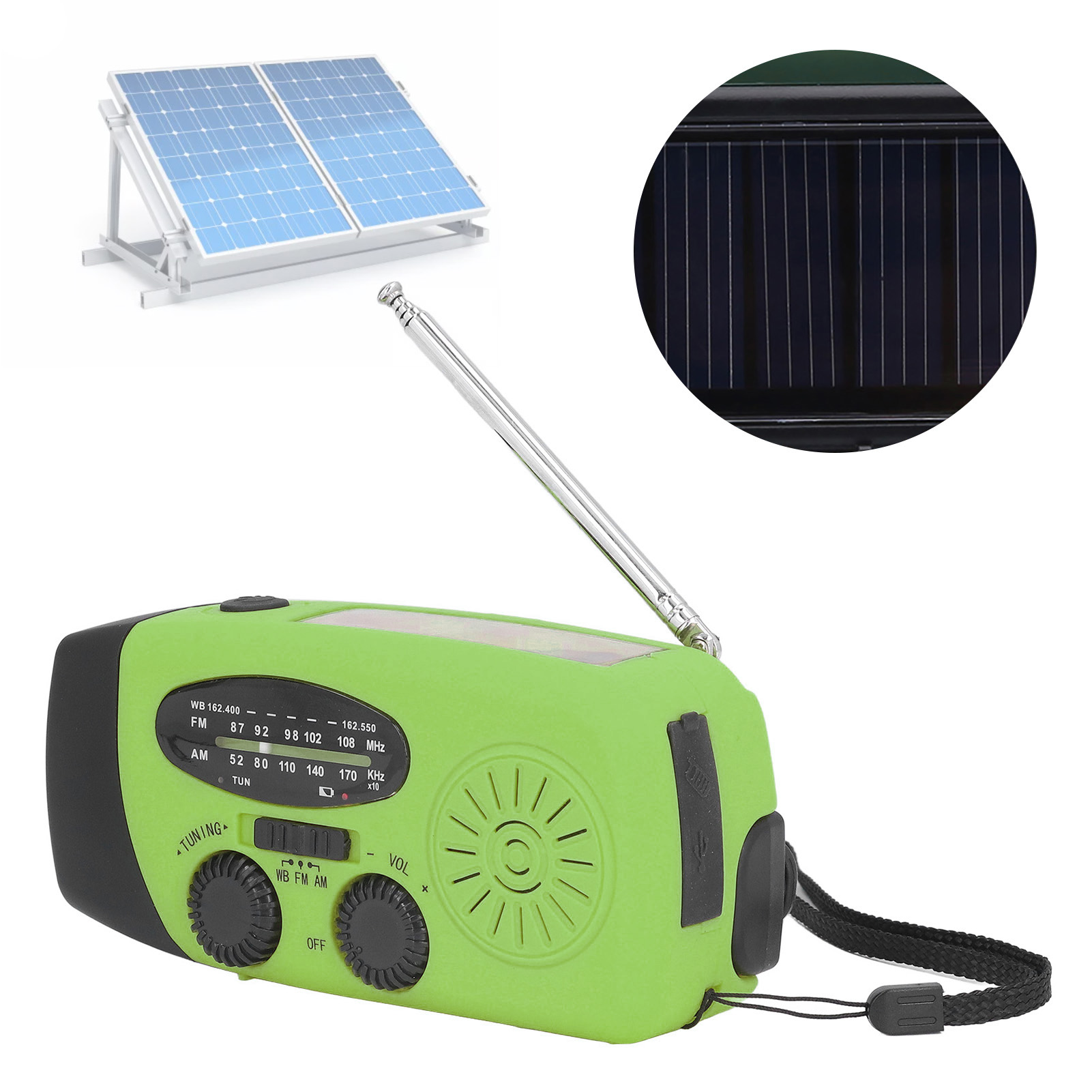 Handkurbel-solarradio, Multifunktionales Solarradio, Handkurbel-taschenlampe Zur Katastrophenvorsorge, Umweltfreundliches Amerikanisches Modell