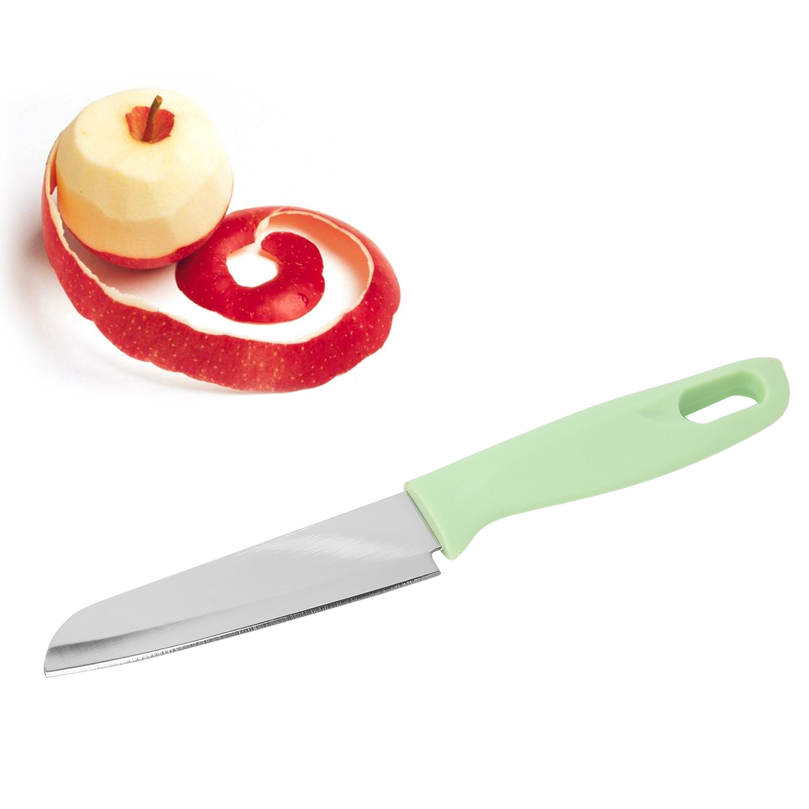 Tragbares Küchenmesser Aus Edelstahl, Obst- Und Melonenschneider Mit Scheide, Grün, Für Den Hausgebrauch
