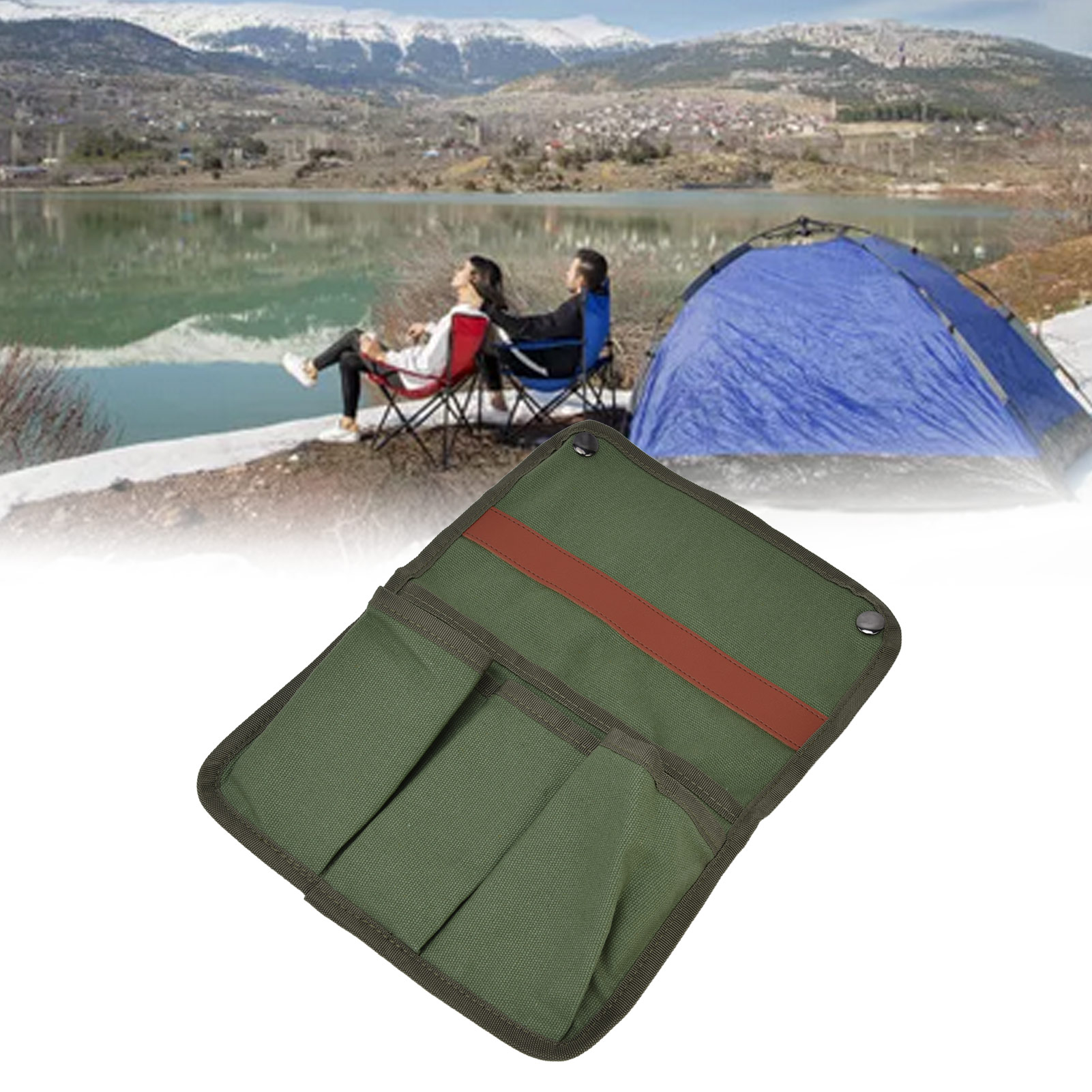 Kermit-stuhl Für Outdoor-camping, Hängeaufbewahrungstasche Für Armlehnen, Multifunktionale Seitenaufbewahrungstasche, Tragbare Aufbewahrungstasche, Militärgrün.