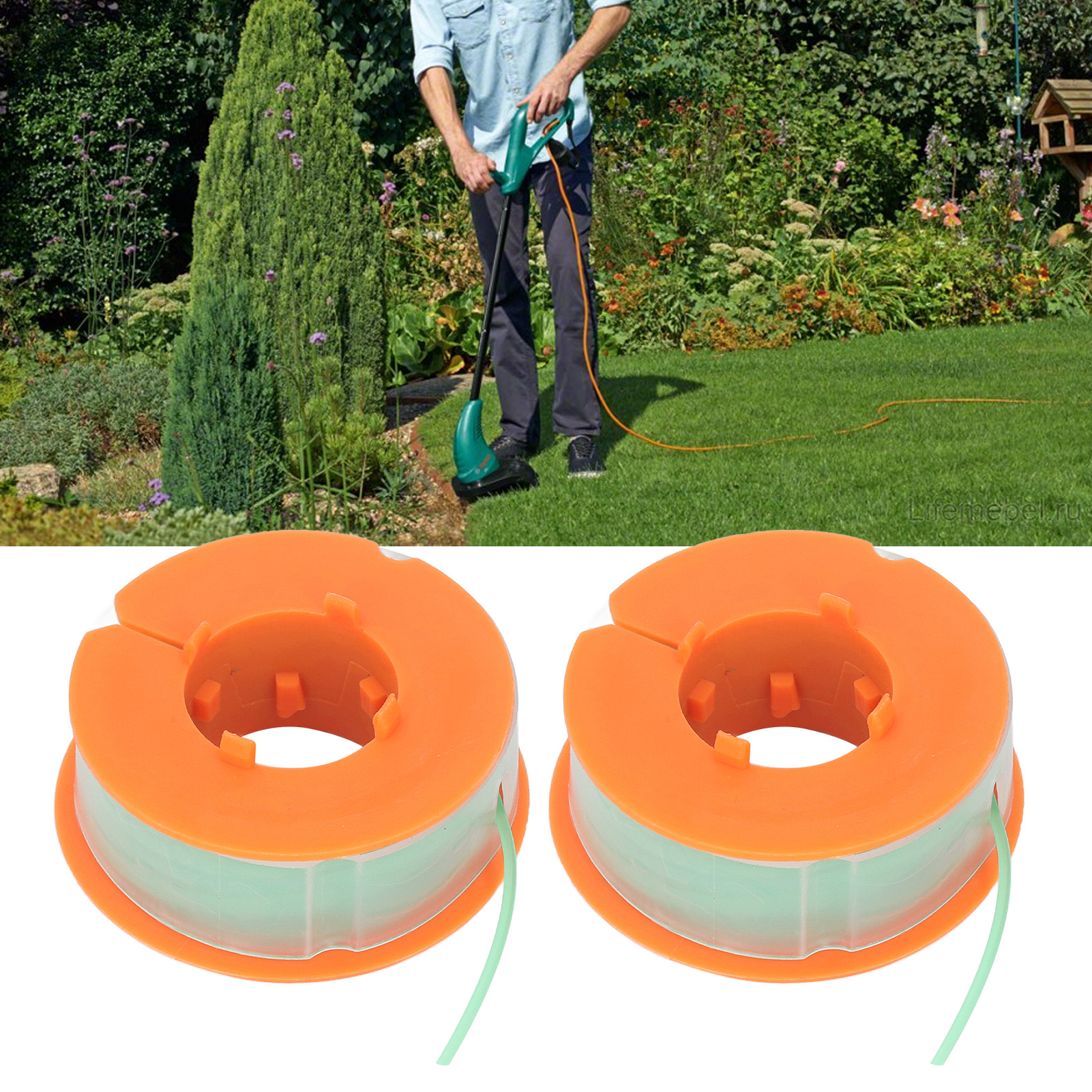 Set Mit 2 (grünen) Spulen Für Bosch Art 30, Art 30fa, Prt 30 Und Prt 30fa Rasenmäher