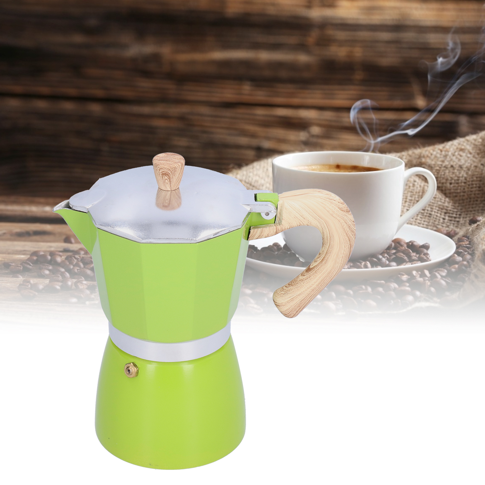 Italienische Kaffeemaschine 300 Ml, Geeignet Für Gas-, Ethanol- Und Elektroherde (grün)