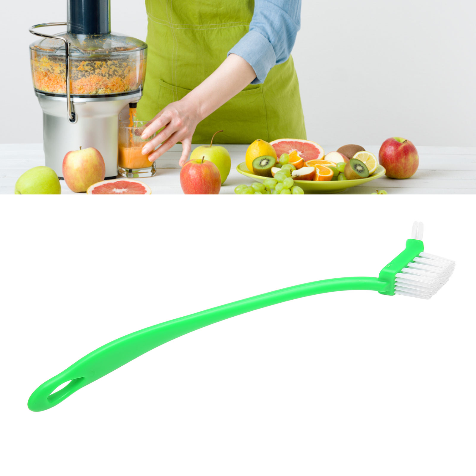 Universelle Doppelkopf-reinigungsbürste Für Entsafterbehälter, Mixerbehälter Und Becher (grün)