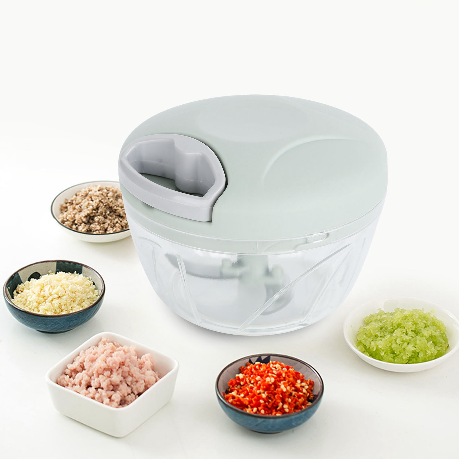 Gemüseschneider Mit Kordelzug, Manueller Obst- Und Fleischschneider, Küchenzubehör, 500 Ml, Grün