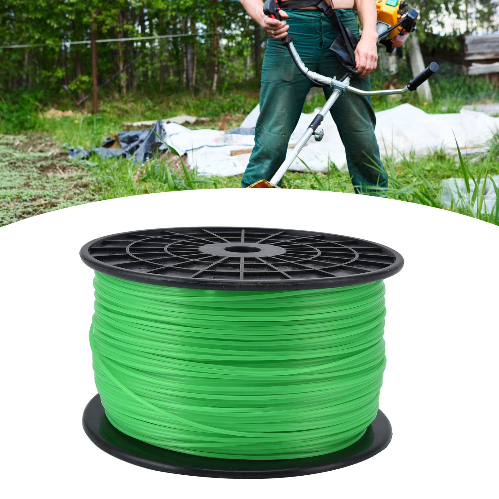 Geeignet Für Husqvarna, Ryobi, Echo, Stihl Und Andere Freischneider Und Rasenmäher Mit 2,0 Mm Rundfaden. 372 M Grüne Spule.