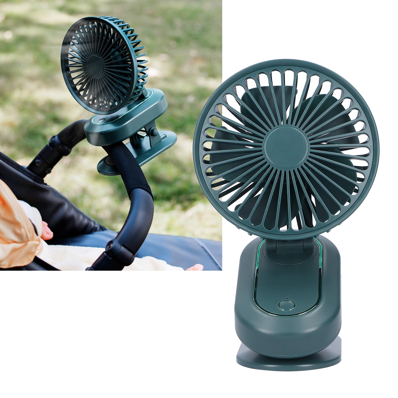 Tragbarer, Vollautomatischer 3-stufiger Ventilator Mit Oszillierendem Kopf Und Usb-ladefunktion, Ideal Für Den Sommer (grün).