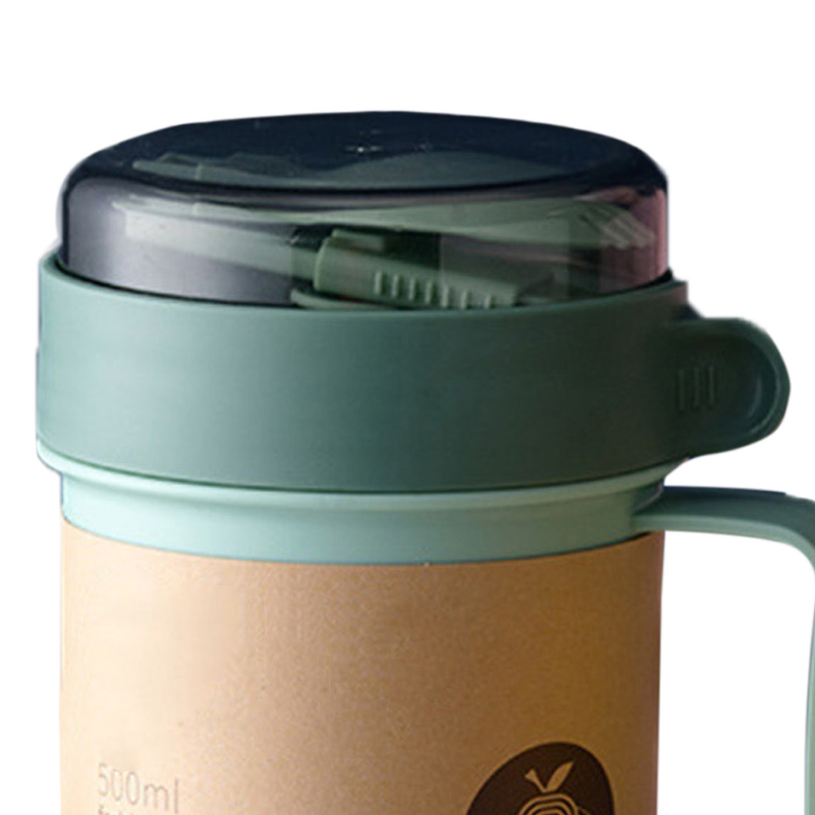 Haferflockenbecher, Frühstücksbecher, Haferflockenbecher Mit Deckel Und Löffel, Mikrowellengeeigneter, Tragbarer Suppenbecher, 301–500 Ml Kunststoff-milchbecher 0238a-1pp Grün