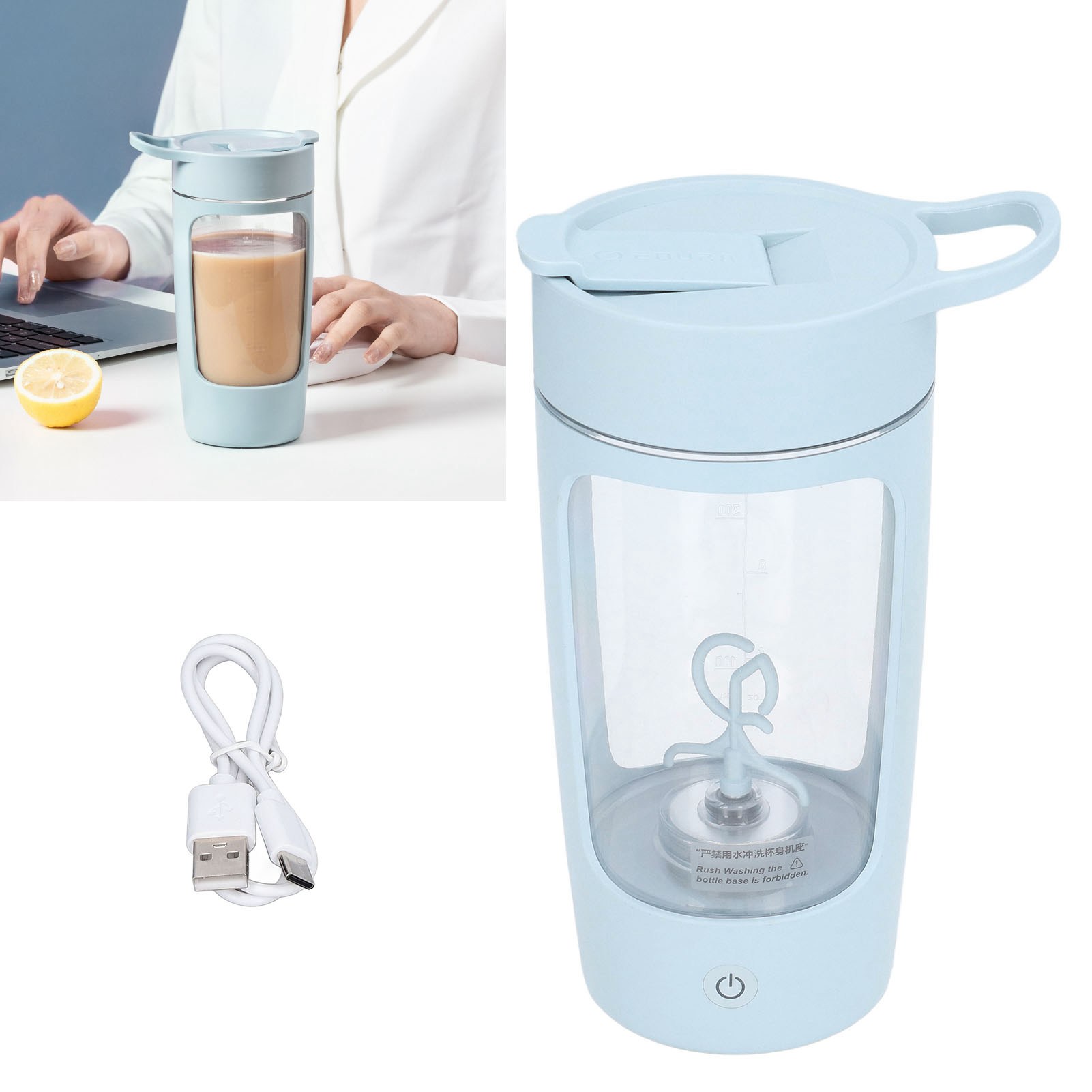 Elektrischer Mixer Für Proteinpulver, 650 Ml, Wiederaufladbar, Mit Tragbarem Shaker.
