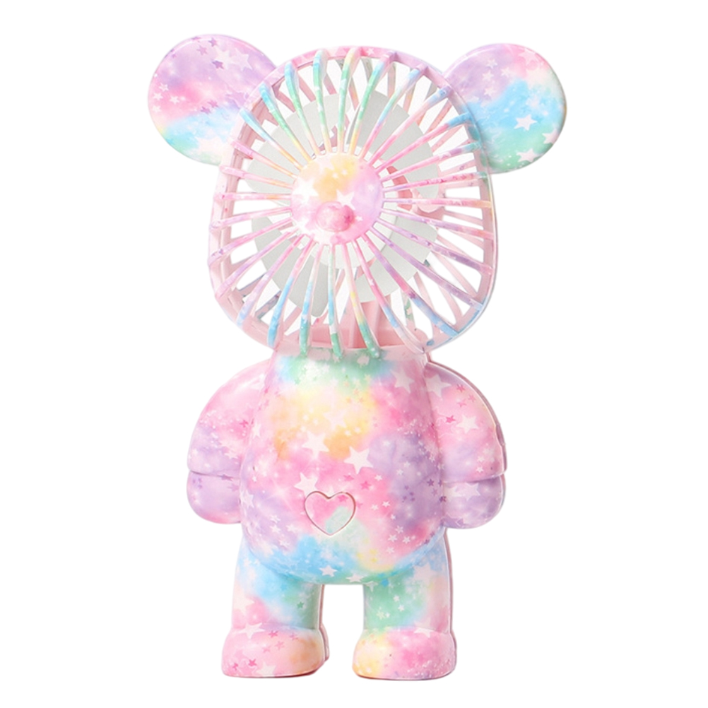 Niedliches, Wiederaufladbares Mini-usb-spielzeug Für Jungen Und Mädchen – Bunter Graffiti-bärenfächer 789-17b (einheitsgröße)