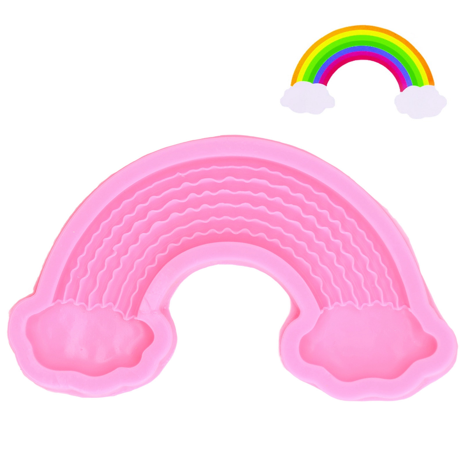 Silikonform „regenbogenwolke“ – Fondant-, Schokoladen- Und Kuchenform – Große Größe