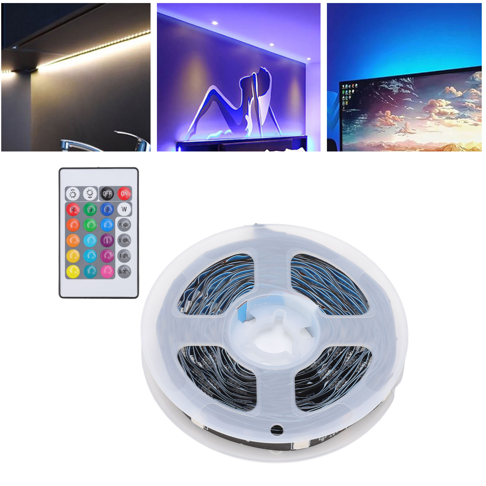 5v Usb Wifi Rgb Led-streifenlicht-set Mit Farbigen Lichtern (5050)