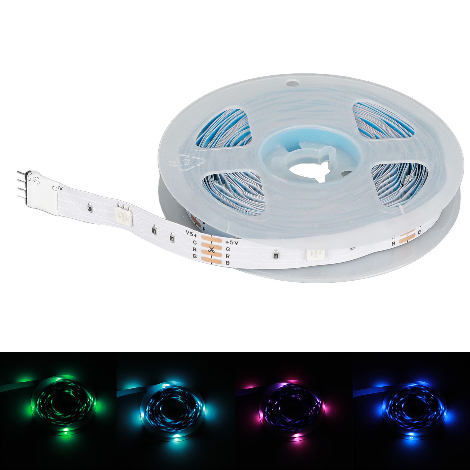 Rgb-led-streifen, Mehrfarbiger Lichtstreifen, 5-v-tastensteuerung, Usb-lichtstreifen-set, 5 Meter