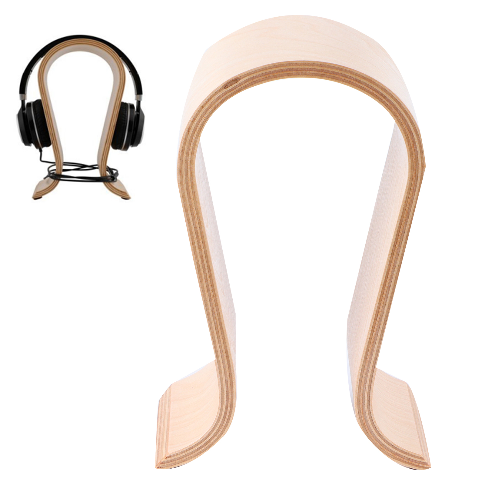 Wandmontierter Kopfhörerhalter Aus Holz, Kopfhörer-präsentationsständer, Schreibtisch-organizer