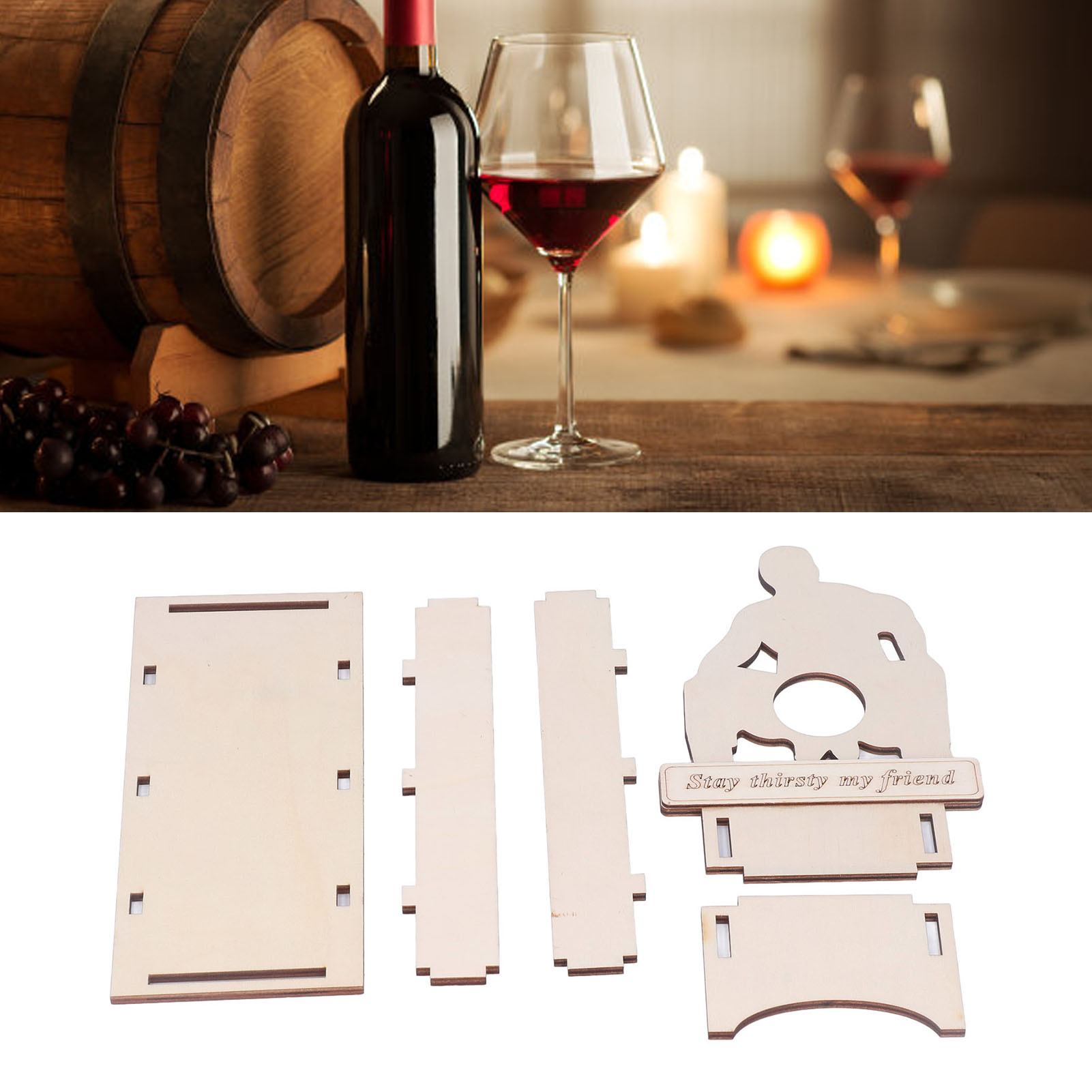 Weinregal, Präsentationsständer, Aufbewahrungsregal, Origineller Dekorativer Holzrahmen Zur Präsentation Und Aufbewahrung Ihrer Weinsammlung.