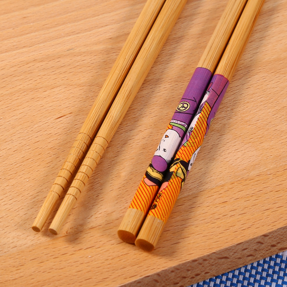 Geschenkset Mit 5 Paar Japanischen Bambus-essstäbchen In Familiengröße, Maid-design, Gezahnt