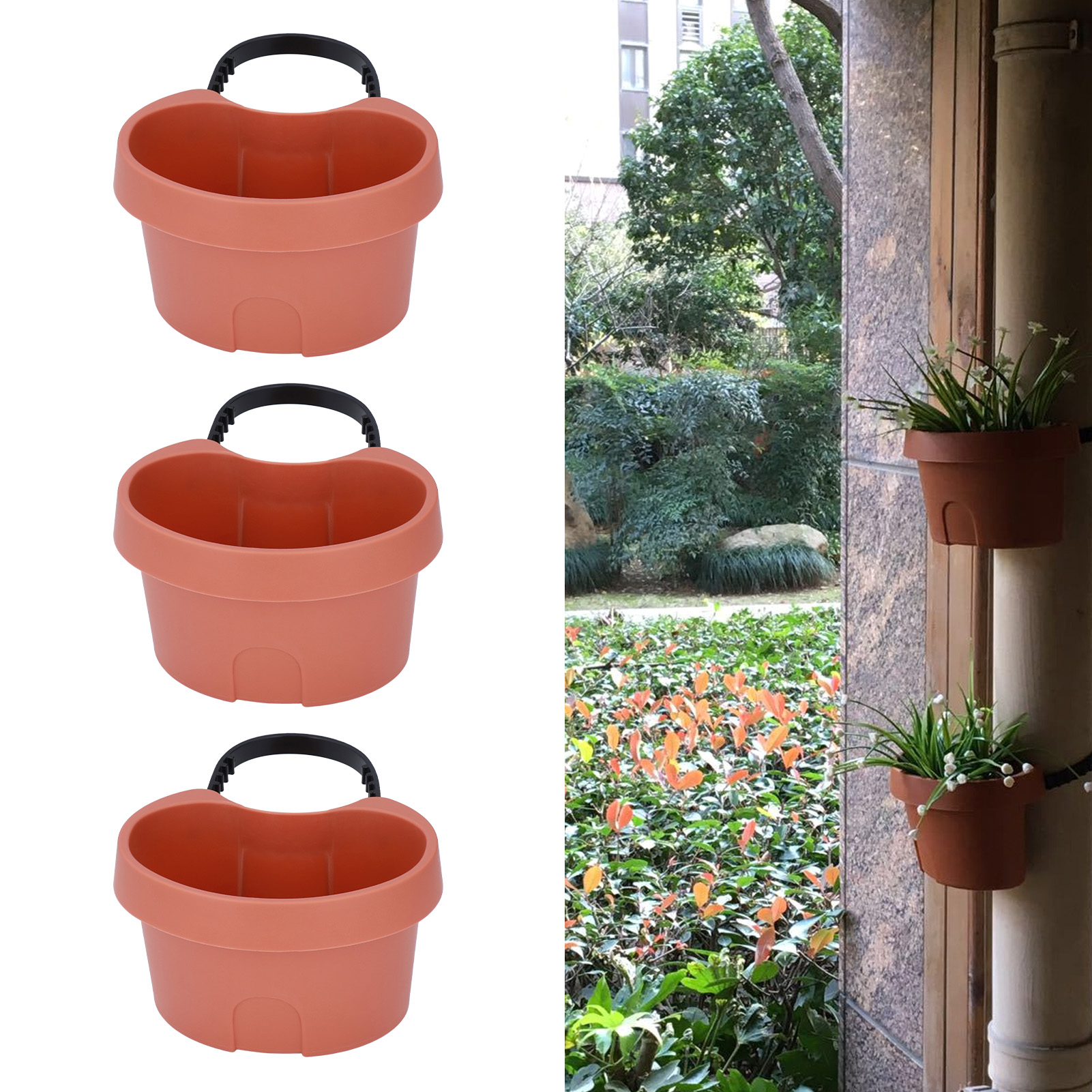Verstellbarer Kunststoff-blumentopf Mit Integriertem Bewässerungsschlauch, Geeignet Zur Wandmontage Auf Einem Balkon.