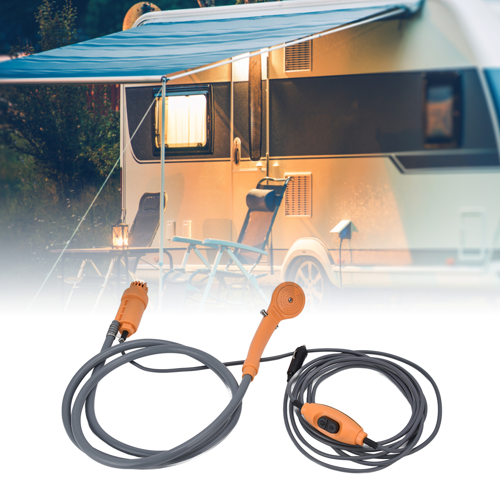 Tragbares Camping-duschset, Outdoor-duschkit, 12 V Gleichstrom, Handbrausekopf, Geeignet Für Camping Und Autowäsche