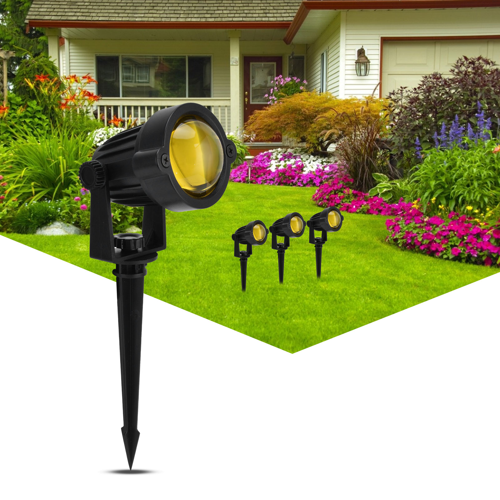 Wasserdichter Led-strahler, Usb-betrieben, Für Garten Oder Terrasse, Sonnenuntergangsfarbe