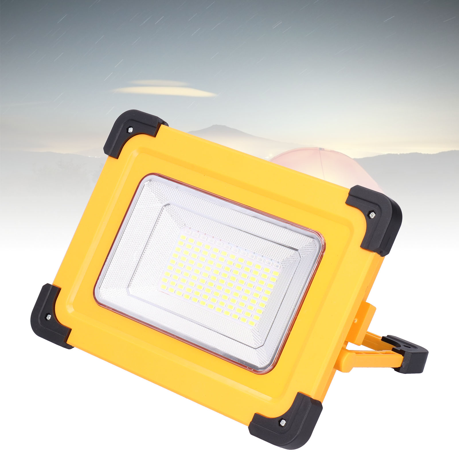 Tragbarer Solar-scheinwerfer Mit 120 Leds, 5000 Lm, Ip65 Wasserdicht, Ideal Zum Campen Und Wandern.