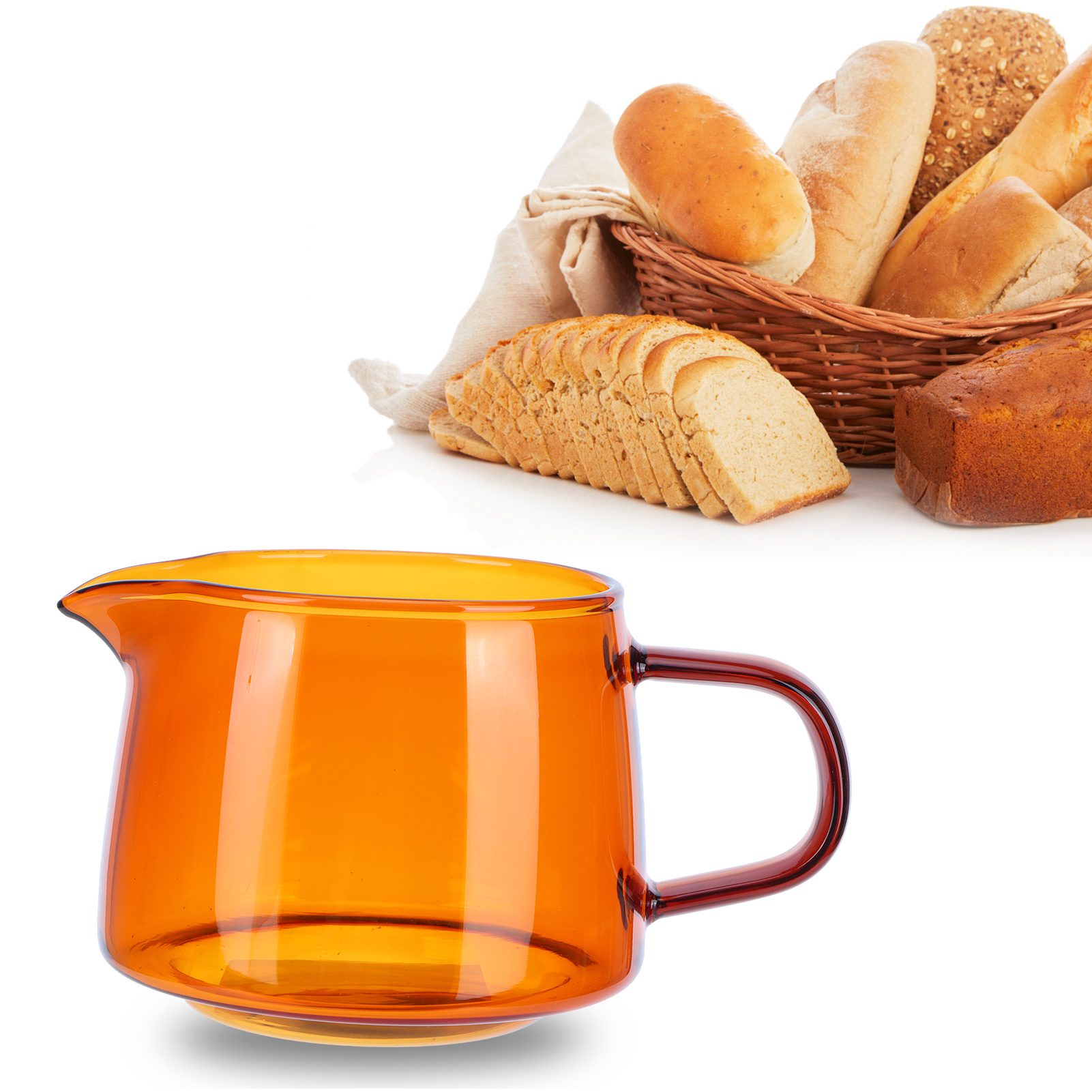 300-ml-kaffeebecher Aus Hochdichtem Borosilikatglas, Bernsteinfarben, Ideal Zum Teilen.